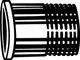 Schraubnippel mit flachdichtender Verbindung, zeigt ein durchgehendes Gewinde und eine glatte Oberfläche, gefertigt von IMI Hydronic Engineering.